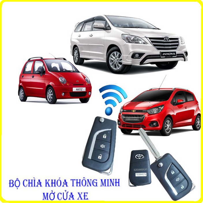 Sản phẩm Bộ 2 Chìa Khóa Thông Minh Điều Khiển Mở Cửa Xe Hơi, Ô Tô Từ Xa thương hiệu GIORDON dùng cho xe toyota, hyundai 