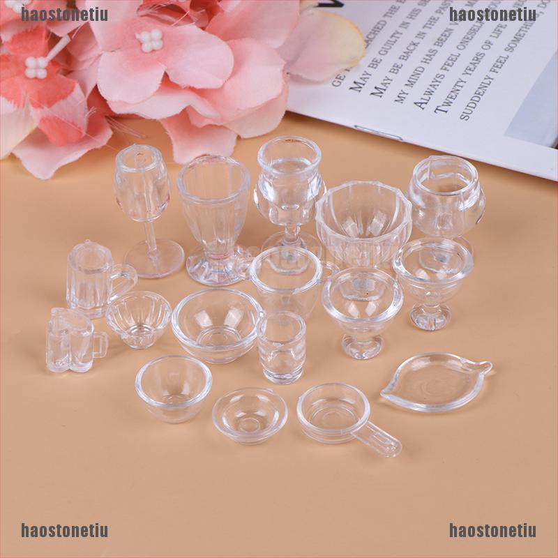 Set 17 Món Đồ Chơi Trong Suốt Cho Nhà Búp Bê Tỉ Lệ 1: 12