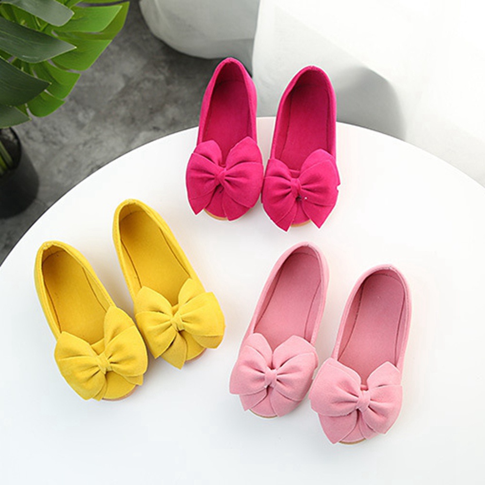Giày búp bê đế mềm đính nơ xinh xắn Size 21-36 cho bé gái