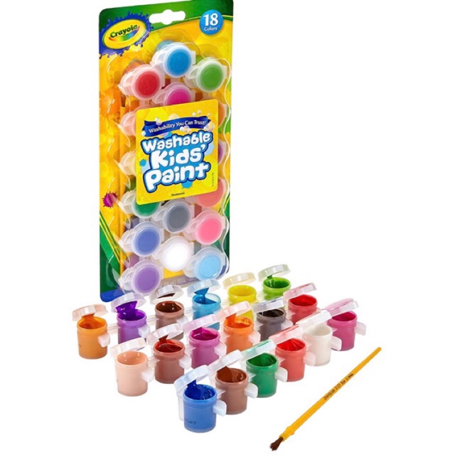 BỘ 18 LỌ MÀU NƯỚC CRAYOLA SẶC SỠ, SỐNG ĐỘNG 89ML/BỘ