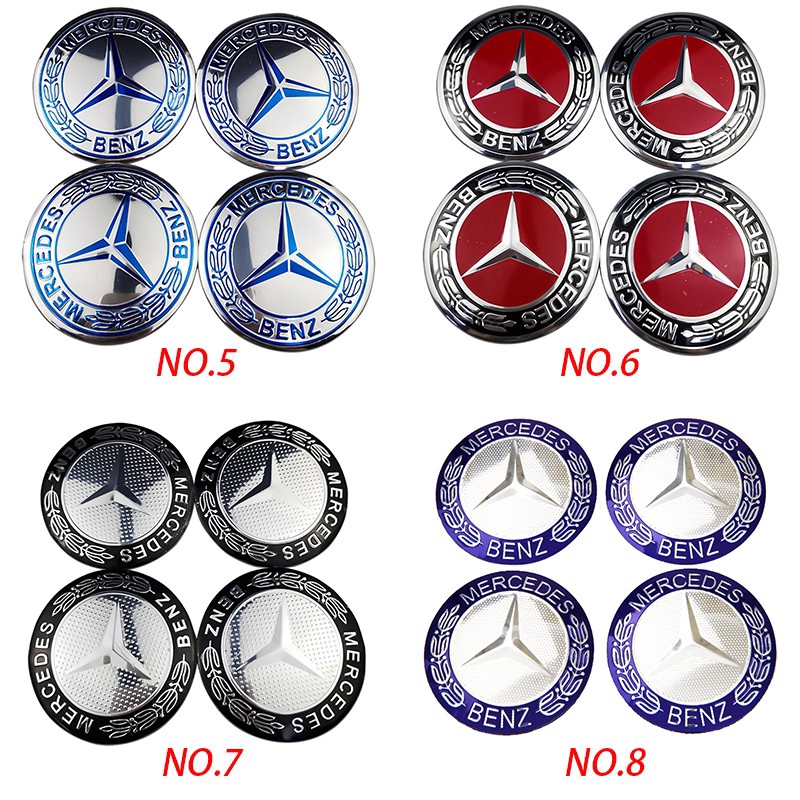 Bộ 4 nhãn dán bọc ốc bánh xe ô tô Mercedes Benz AMG 56mm độc đáo