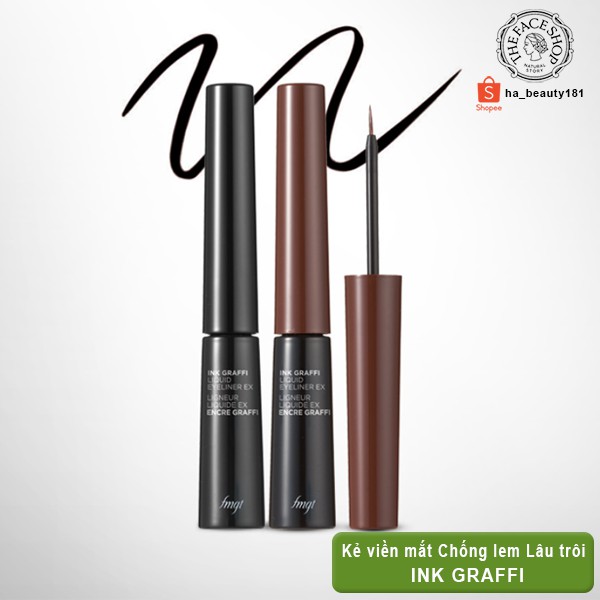 [THE FACE SHOP_Auth] Kẻ viền mắt fmgt Ink graffi liquid eyeliner ex 01 Black TFSN20