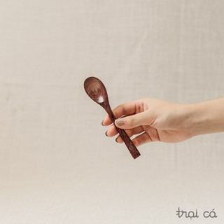 Thìa gỗ oval nhỏ (14cm) gỗ trắc / gỗ beech, thìa thủ công tinh xảo, bền đẹp, an toàn cho sức khỏe khi dùng hàng ngày