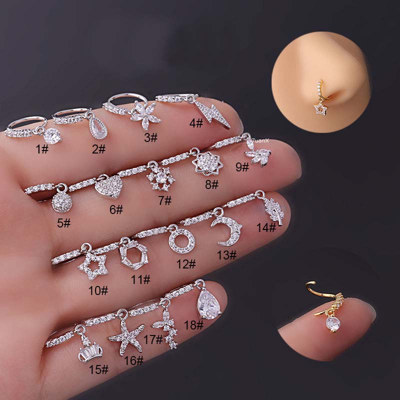 1 Khuyên Mũi Tròn Không Khóa Kích Thước 8mm 20G
