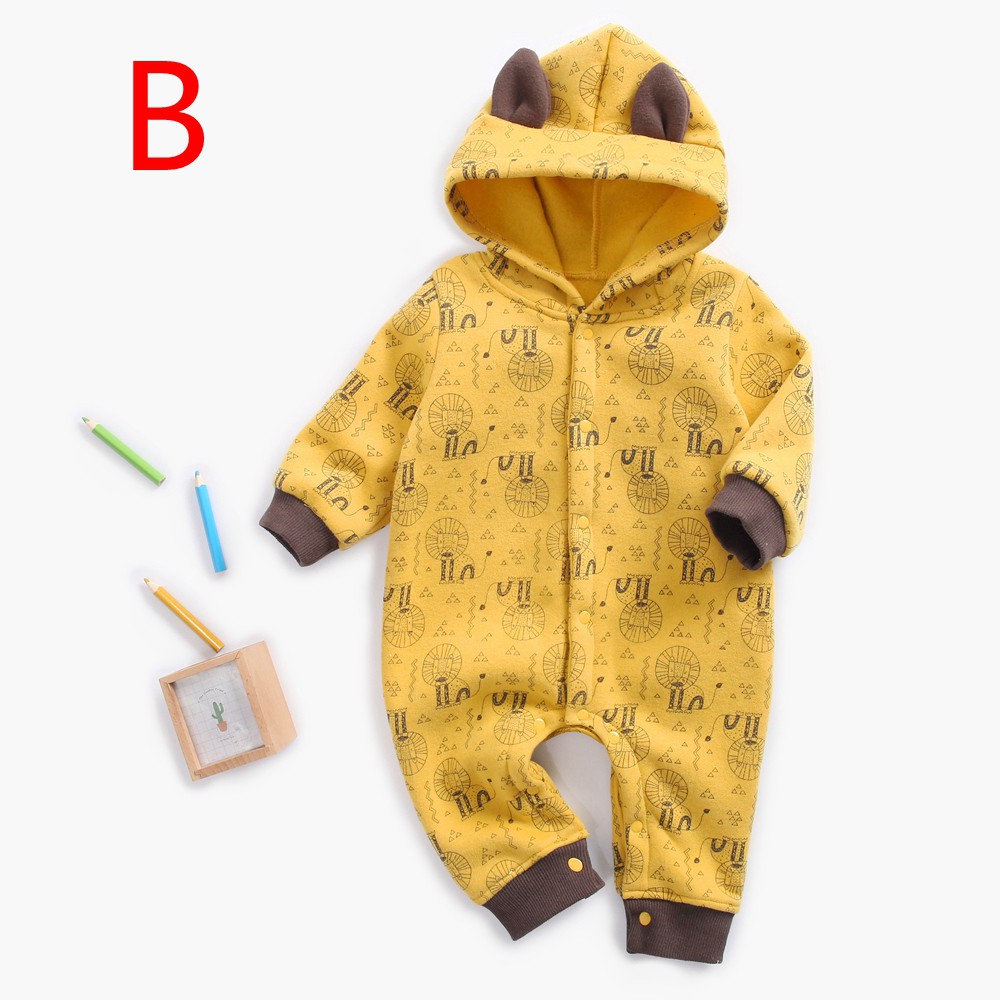 Sanlutoz Winter Baby Boys Bodysuits Cute Cartoon Printing