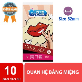 [Chính Hãng] Bao Cao Su Quan Hệ Bằng Miệng Mỏng Siêu Trơn Oral Sex -  Hộp 10 Cái