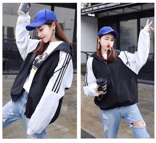 Áo khoác dù 3 sọc tay