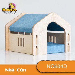 Nhà Ngủ + Nệm Sky Mini Xanh Dương siêu ấm dành cho chó mèo (Ảnh Nobipet Chụp)