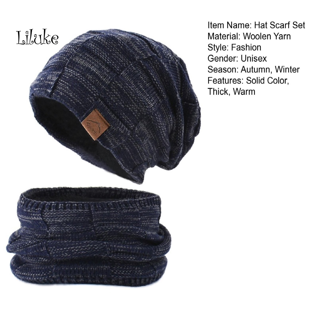 Bộ 2 Mũ Beanie Kèm Khăn Choàng Cổ 2 Trong 1 Cá Tính