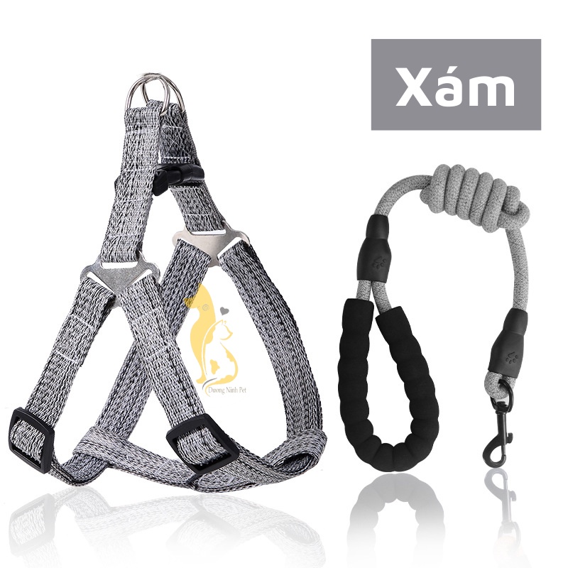 Dây dắt chó mèo Dương Ninh kèm yếm dễ thương nhiều màu DD15