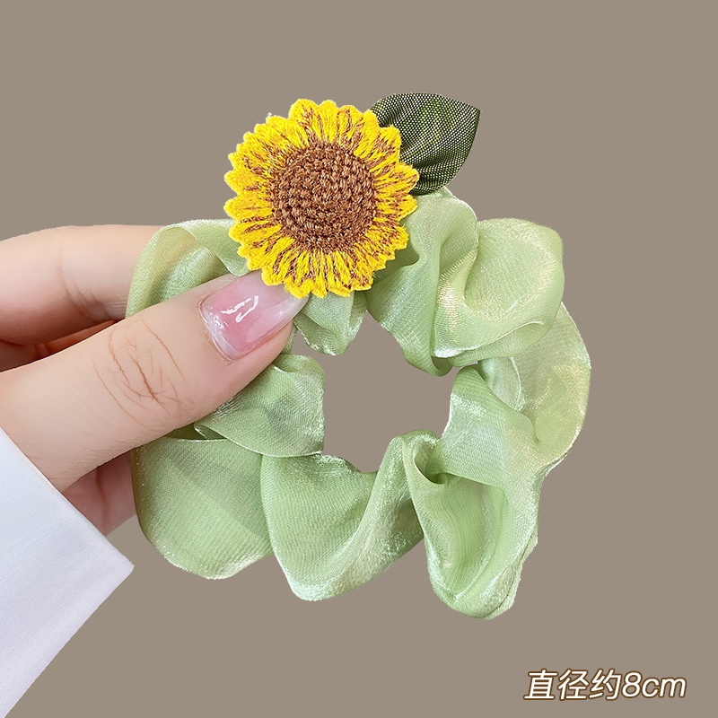 Dây Buộc Tóc Cao Su Họa Tiết Hoa Hướng Dương Phong Cách Hàn Quốc Mới 2022