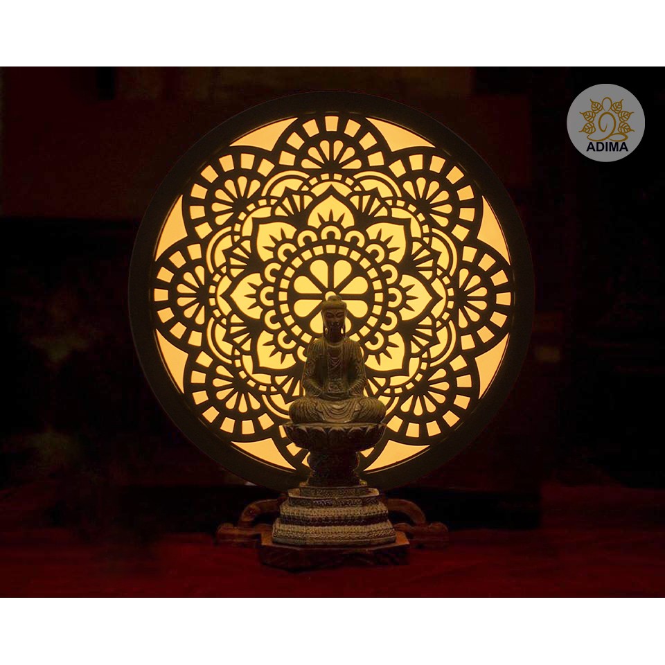 Đèn tranh gỗ CNC họa tiết Mandala 1 ⚡𝐁𝐀̉𝐎 𝐇𝐀̀𝐍𝐇 𝟐 𝐍𝐀̆𝐌⚡ đường kính D42,D50,D61, mang lại cảm giác ấm cúng cho không gian