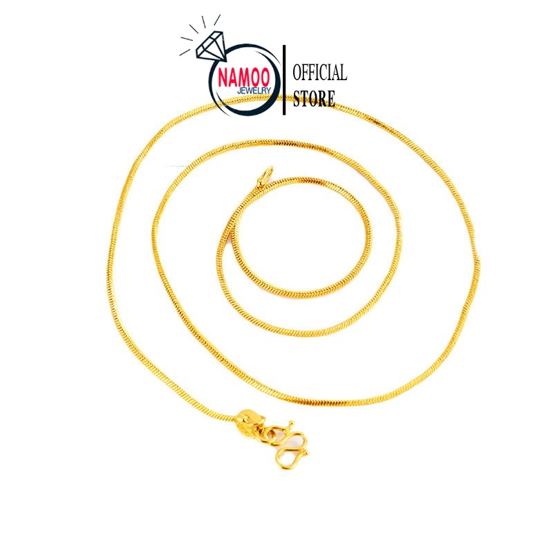 Dây Chuyền Trơn Dạng Dây mì Bản Nhỏ Mạ Vàng 18k V002 độ dài 45cm Namoo Jewelry