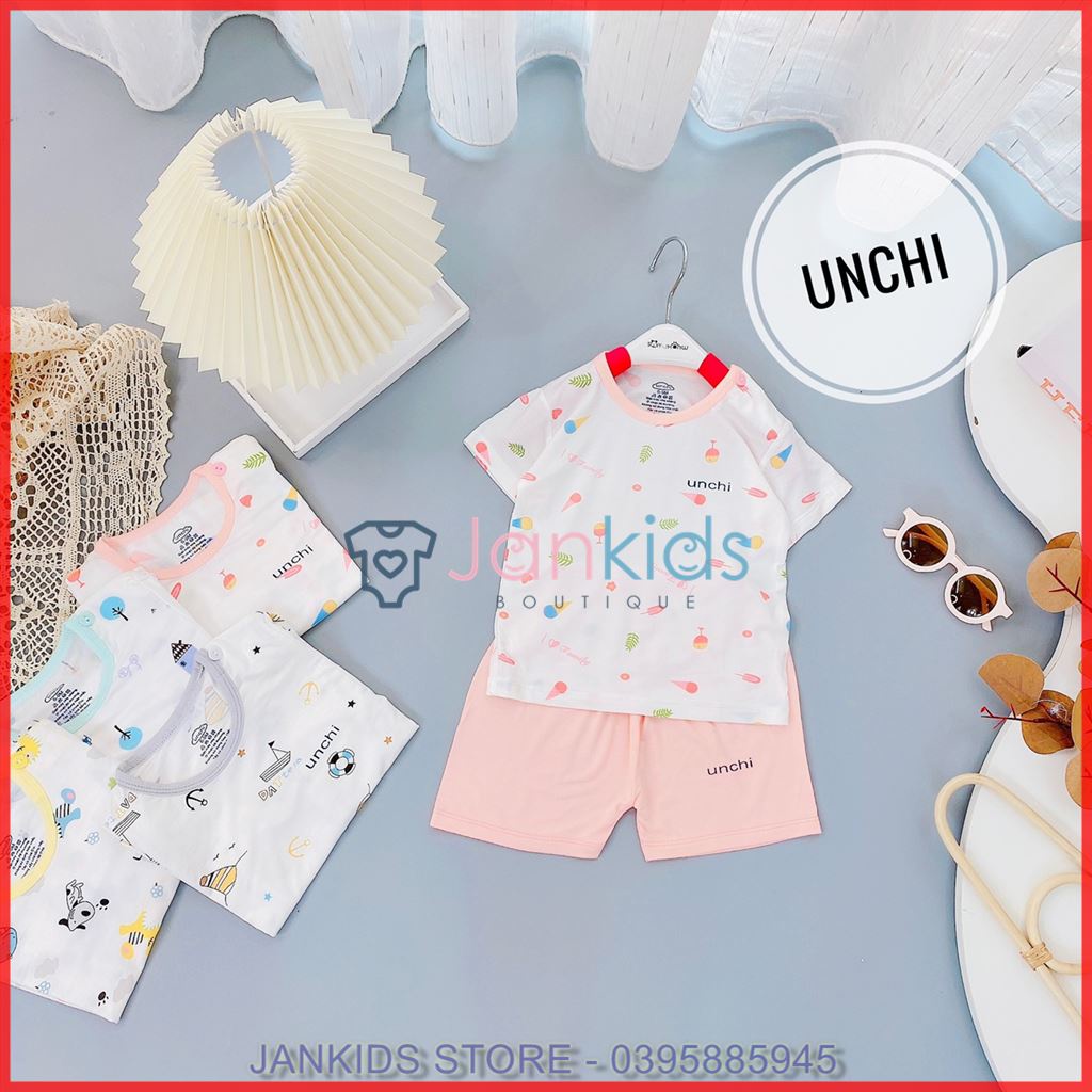Bộ quần áo cộc tay Unchi  cho bé chất Petit cao cấp