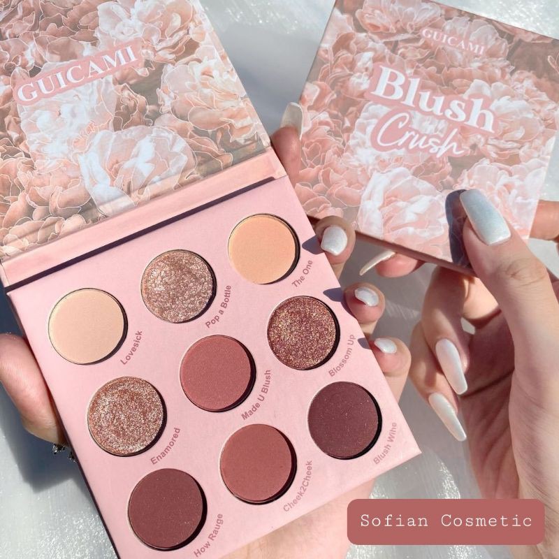 GUICAMI - Bảng phấn mắt nội địa Trung Guicami Nude Rose nhũ lì 9 ô Bare Mood, Blush Crush màu đất siêu xinh, siêu mịn | BigBuy360 - bigbuy360.vn