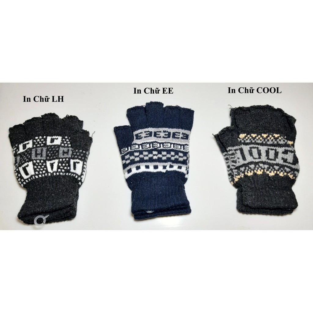 GĂNG TAY LEN NAM NỮ Giữ ẩm Chống nắng Cụt ngón Gloves