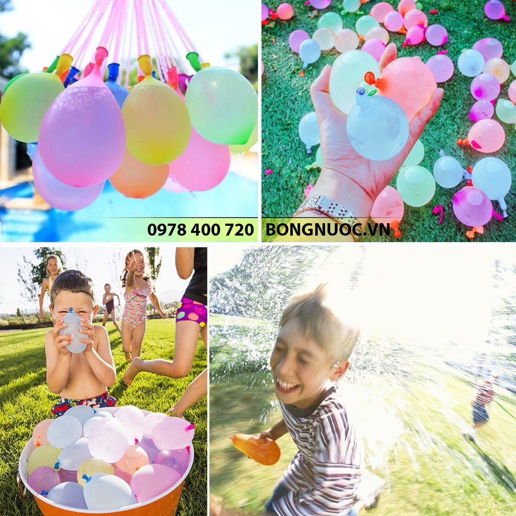 Set 1000 quả Bóng Bay Nước chùm thay thế 1000 chun buộc và 5 công cụ thay - Bong bóng nước chùm, macgic balloons