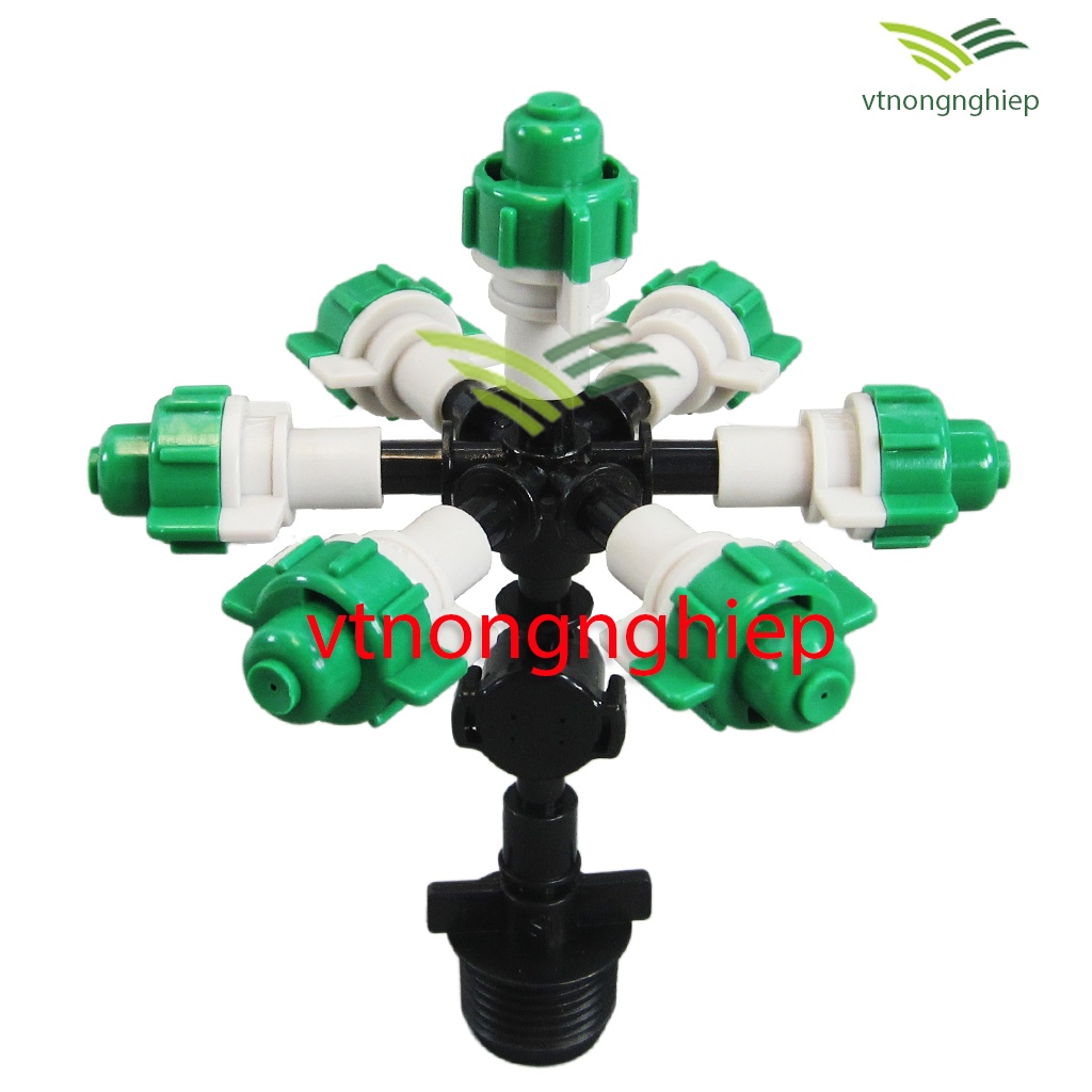 Béc phun sương 7 hướng xanh, nhiều tùy chọn kết nối, béc phun sương tưới lan tưới rau cây cảnh làm mát - vtnongnghiep
