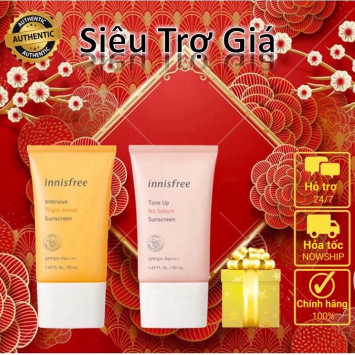 Kem chống nắng lâu trôi làm sáng da innisfree Intensive Triple Care Sunscreen SPF50+  - Luna