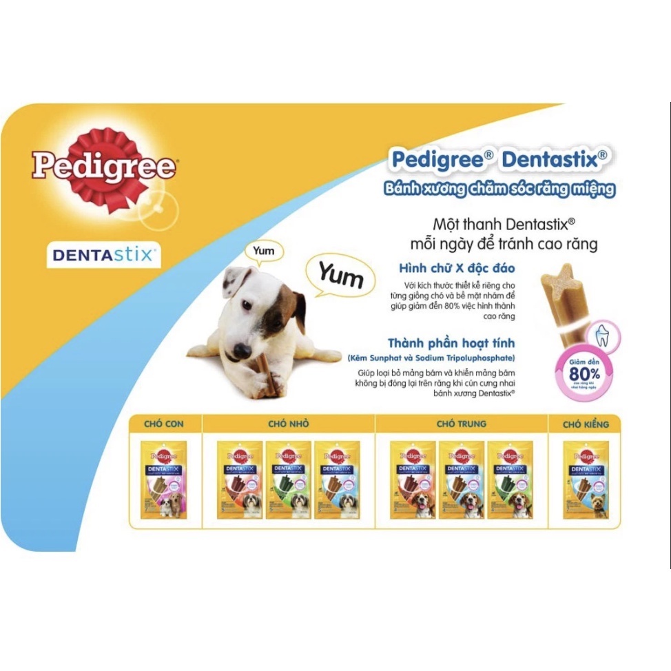 Bánh xương cho chó giống nhỏ Pedigree Dentastix gói 75g | Bé Ba Petshop