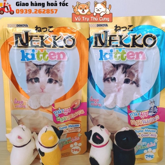 Pate Nekko Kitten dành cho mèo con dưới 6 tháng tuổi (70g) | Pate mèo con dinh dưỡng, Pate cho mèo biếng ăn