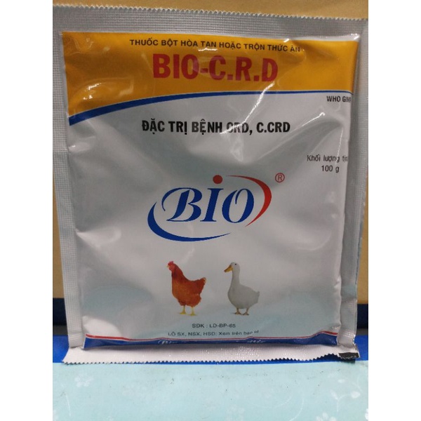 1 gói Bio CRD 100 gram h ô h ấp trên gia cầm hsd 14/04/2023