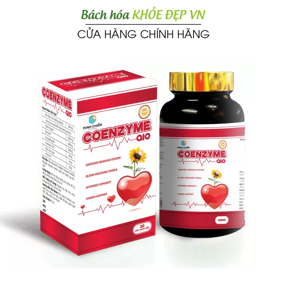 Viên uống bổ tim mạch Coenzym Q10 ngăn ngừa bệnh lý về tim mạch - 30 viên [Coenzym Q10 MC Chai đỏ]