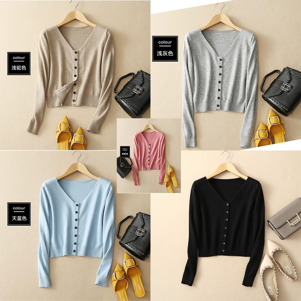 Áo Khoác Len Cardigan Lưng Cao Dáng Ôm Thời Trang Cho Nữ 1757 #