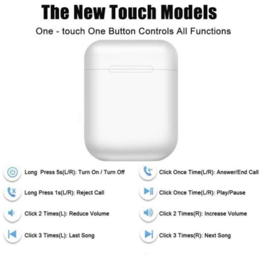 Tai Nghe Không Dây I12 True Wireless Bluetooth Cho Iphone Và Android (Hot Tiktok 2021) | BigBuy360 - bigbuy360.vn