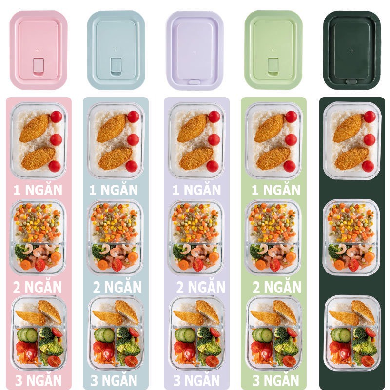 ❤️Free Ship❤️ Hộp cơm thủy tinh 1,2,3 ngăn Dung tích từ 320-1000ml Cao Cấp giữ nhiệt chia ngăn văn phòng - Q031A | BigBuy360 - bigbuy360.vn