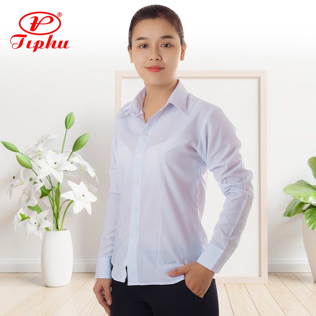 Áo sơ mi trắng nữ sinh tay ngắn, tay cách điệu nhẹ nhàng, vải KT Silk mềm mại, bigsize đến 80kg