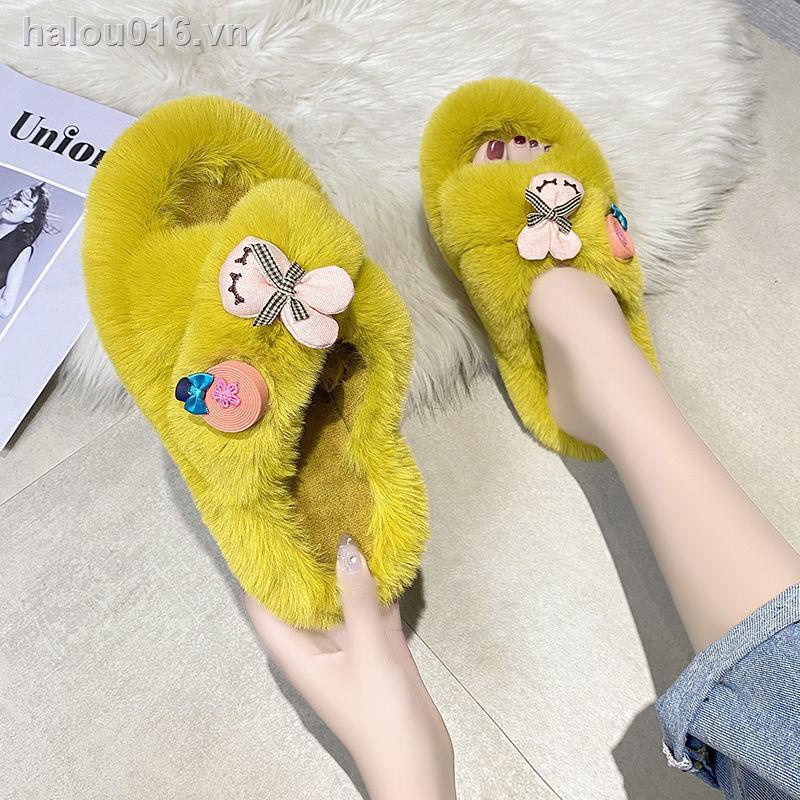 Dép Bông Đi Trong Nhà Đế Bằng Chống Trượt Họa Tiết Hoạt Hình Dễ Thương Cho Nữ
