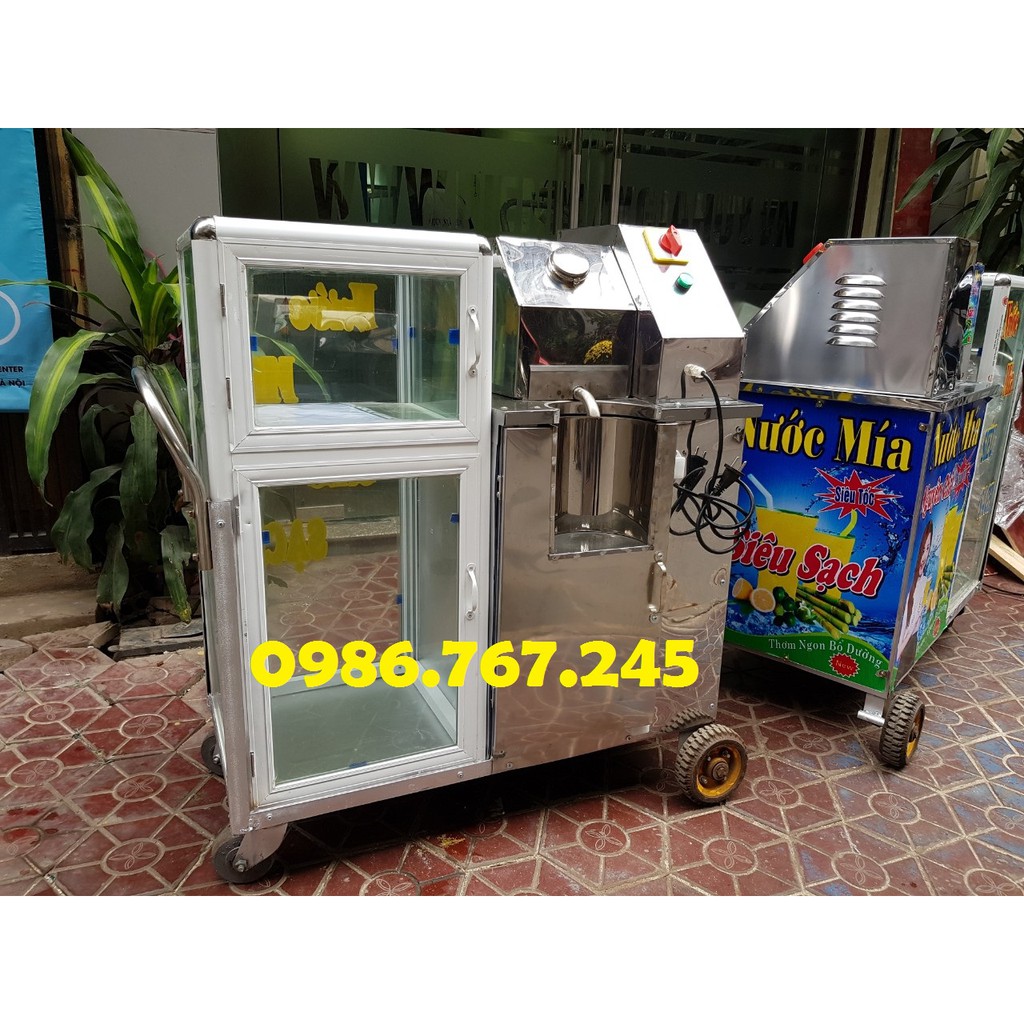 Máy ép nước mía có tủ kính 1500w quấn dây đồng 100%.