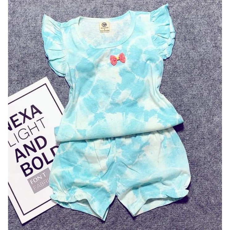 (8-22kg) Bộ cánh tiên quần đùi cho bé gái thun cotton xuất