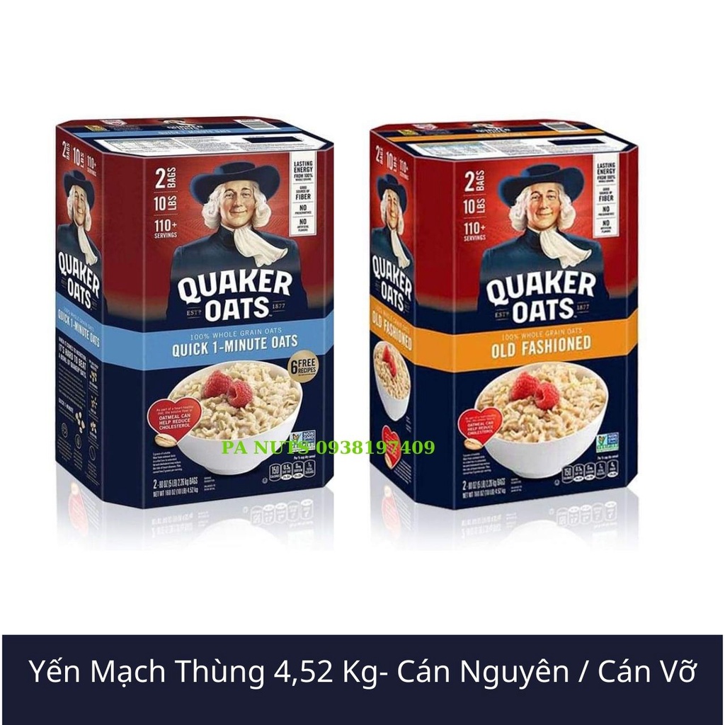 Yến Mạch Ông Già Mỹ OLD FASHIONED và QUICK1 MINUTE OATS Thùng 4.52 Kg