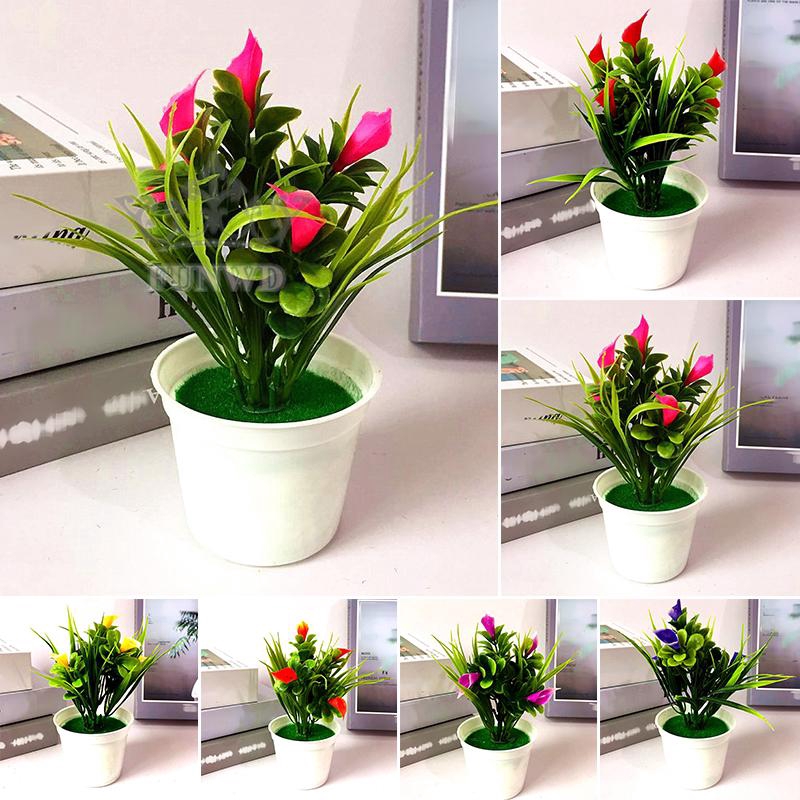 Chậu hoa lily giả màu sắc đẹp mắt dùng trang trí tiện dụng