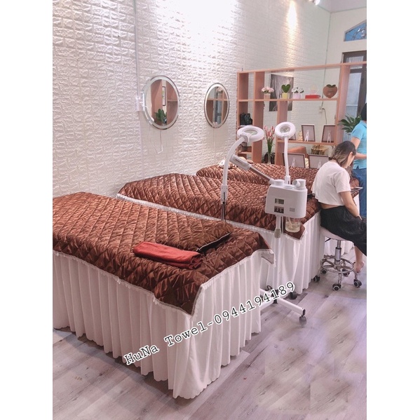 Tấm phủ lụa chần bông cho spa, giường mi kích thước 110*220cm