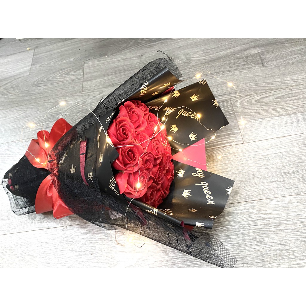 Hộp 50 bông hoa sáp 3 lớp 1 màu(loại 2)