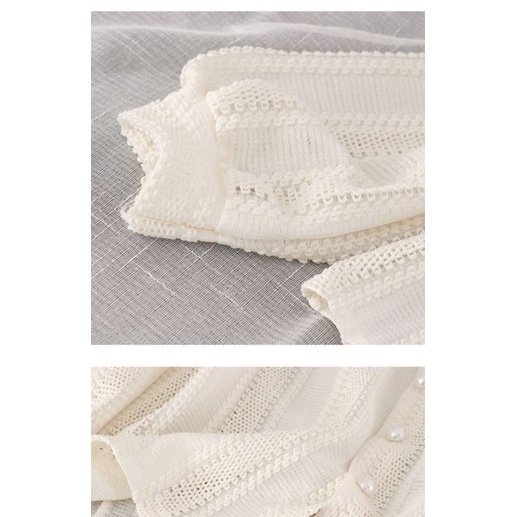 Áo Kiểu Tay Dài Cổ Búp Bê Phối Ren Thời Trang 9341