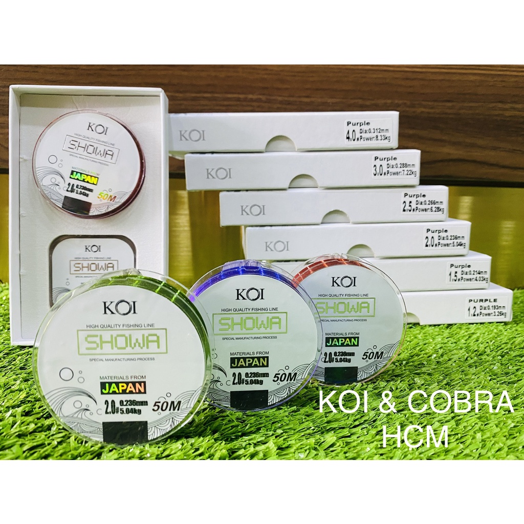 Dây Trục KOI Showa Size 1.2-4.0, dây câu cá chuyên phi