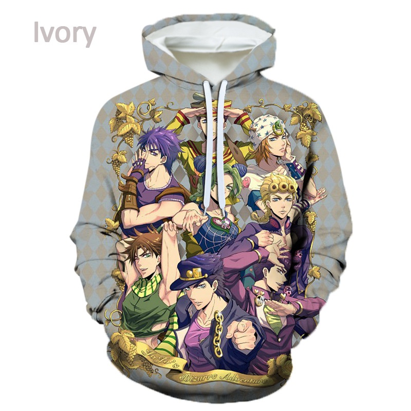Áo Hoodie Dài Tay In Hình Anime Jojo 'S Bizarre Adventure 3D Thời Trang Thu Đông Dành Cho Nam