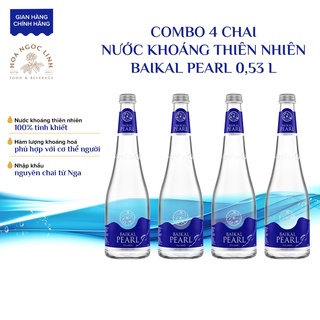 Combo 4 chai Nước khoáng thiên nhiên Baikal Pearl (chai thủy tinh 530ml)
