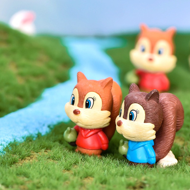 Set 3 Mô Hình Sóc Mini Trang Trí Sân Vườn