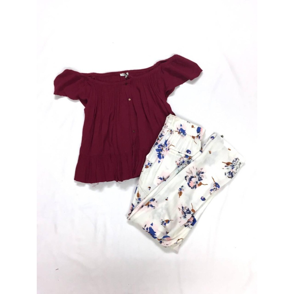Áo đỏ trễ vai Callope (size L)