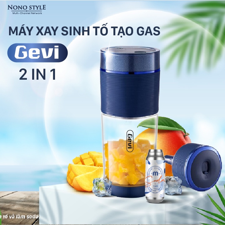 [Mã ELHA22 giảm 6% đơn 300K] Máy xay sinh tố Đa năng cầm tay Gevi- Làm soda - Phá băng dễ dàng - BẢO HÀNH 12 THÁNG