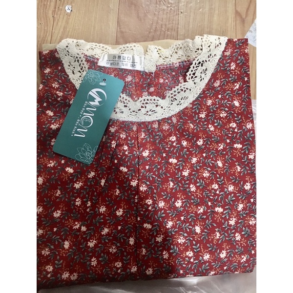 Váy bầu hoa nhíthiết kế sang chảnh☘️đầm bầu siêu xinh cổ ren tay ren,váy thu đôngtiểu thư bao xinh