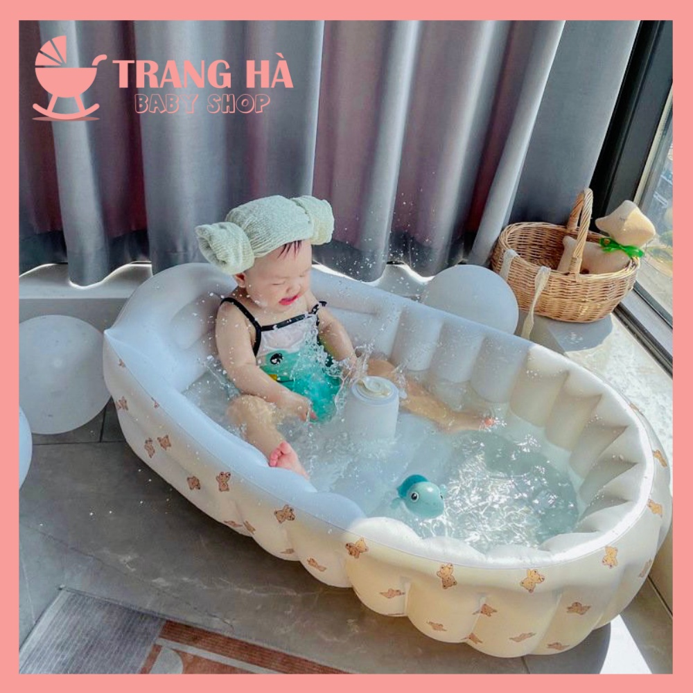 Hình ảnh Chậu Tắm Hơi Gấp Gọn Có Rãnh Chống Trượt Playing Cho Bé, Phao Tắm Hơi Tiện Lợi Phong Cách Hàn Quốc Dễ Thương #1