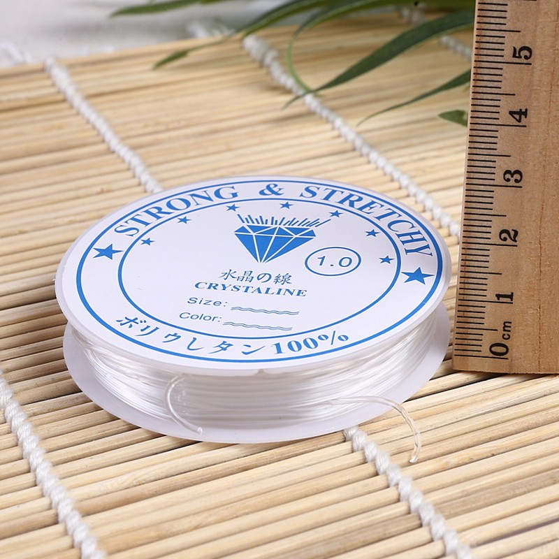 Cuộn dây màu trắng trong suốt co giãn 0.4-1.2mm tiện dụng làm trang sức DIY