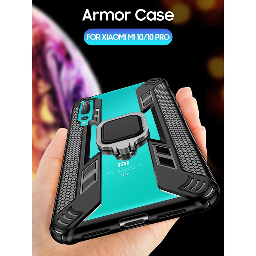 Ốp lưng Xiaomi Mi 10 / Mi 10 Pro dùng chung siêu nhân Iring chống sốc cao cấp giá đỡ xem phim