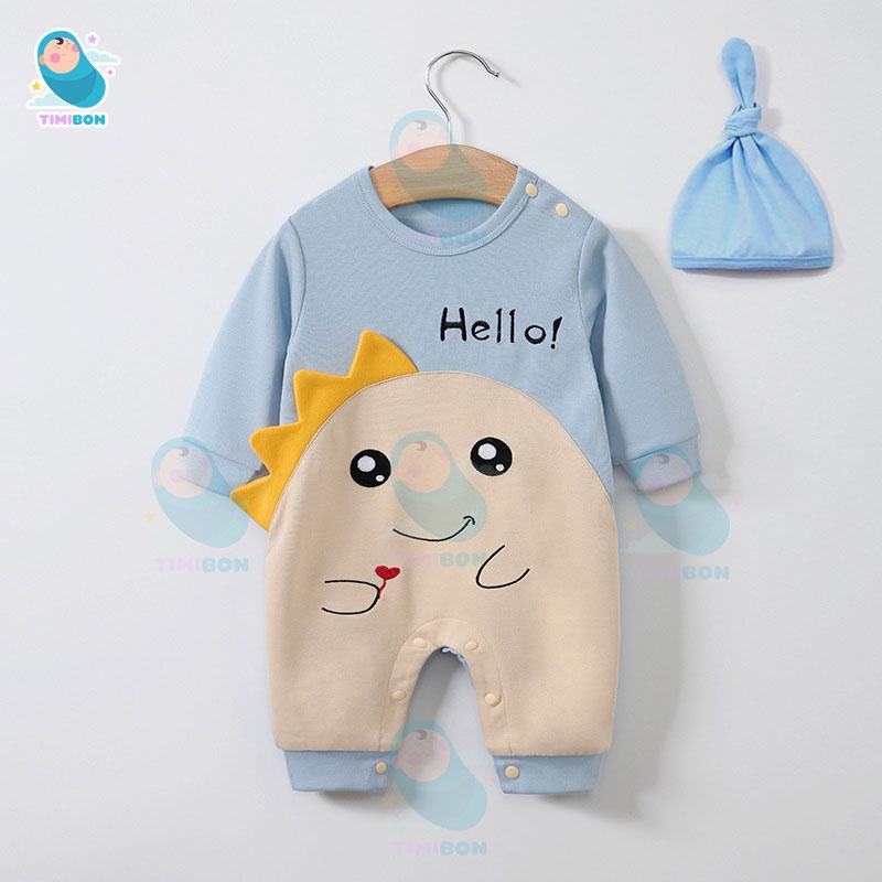 Bộ Áo Liền Quần Áo Trẻ Em Sơ Sinh Dài Tay Chất Cotton Body Hình Thú Cho Bé Trai Bé Gái [BDD17]